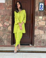 Pear Green Embroidered Set with Dhoti Set