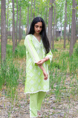 Gul Lime Green Cutwork Suit Set