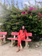 Orange Linen Co-ord Set