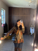 Black Paisley Kaani Cape- Inching India