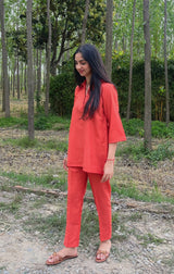 Orange Linen Co-ord Set