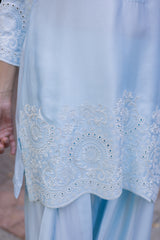 Light Blue Embroidered Farshi Salwar Set