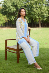 Mehak Lavender Blue Printed Set