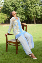 Mehak Lavender Blue Printed Set