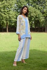 Mehak Lavender Blue Printed Set