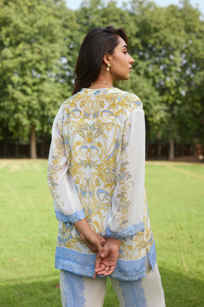 Mehak Lavender Blue Printed Set