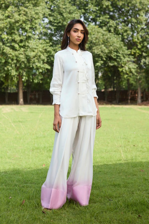 Cream Ombre Farshi Salwar Set