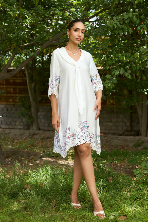 Cream Meadow Cutwork Dress – INCHING INDIA