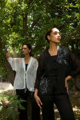 Mehak Black Organza Cape Set