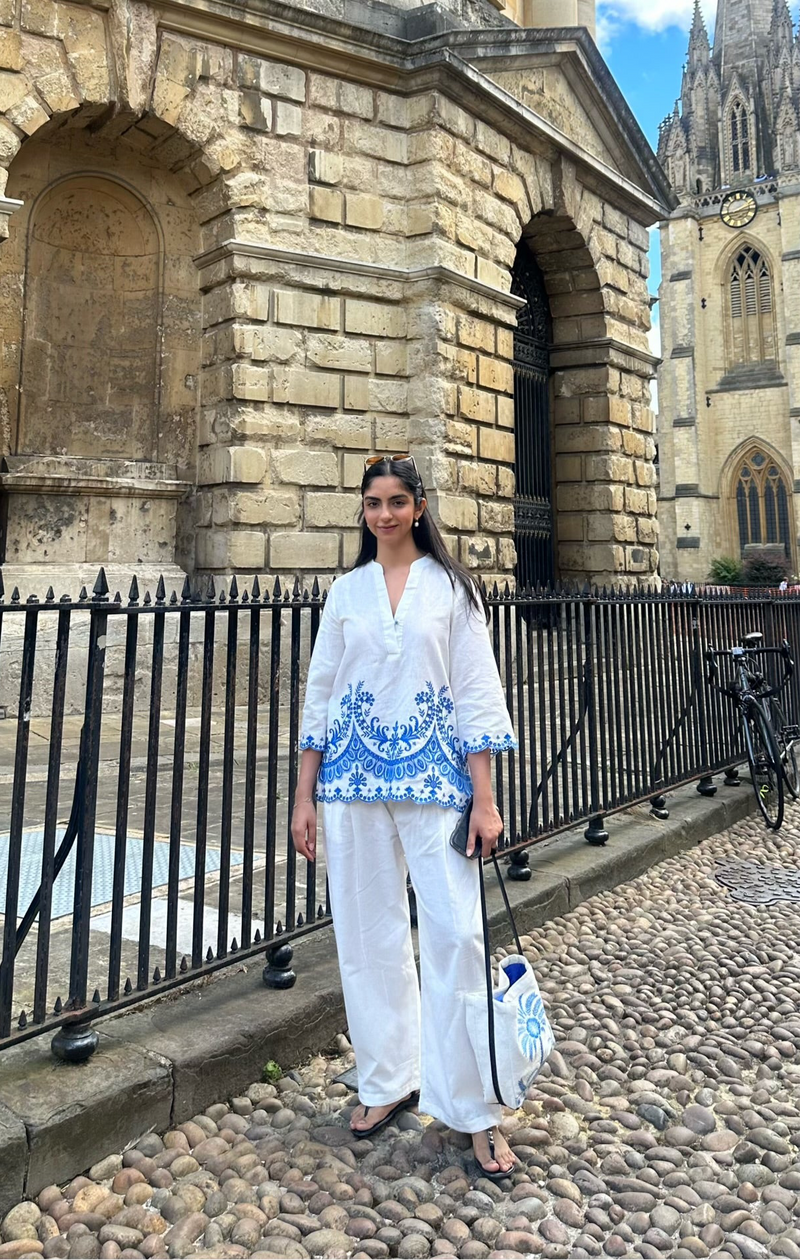 Azure Embroidered Set