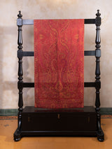 Red paisley modal stole draped for trousseau gifting