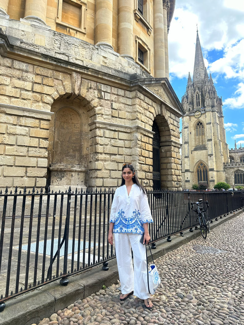 Azure Embroidered Set