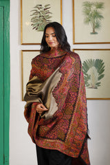 Naaz Antique Gold Paisley Woven Shawl for Women