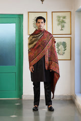 Naaz Antique Gold Paisley Woven Shawl for Men