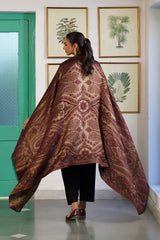 Bronze Paisley Double Sided Shawl | Luxury Wedding Gift
