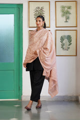 Pink Melange Embroidered Shawl | Gifts for Brides