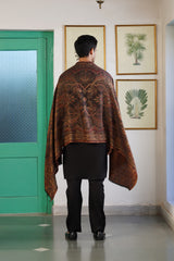 His & Her Kaani Jacquard Shawl Gift Set – Gold Black & Purple Blue Double-Sided Stoles| Wedding Gift for Couples