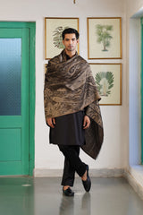 Double Sided Bronze Paisley Shawl for Men