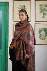 Magenta Multicolour Paisley Sheen Shawl for Women