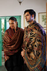 His & Her Paisley Woven Shawl Combo – Jewel-Tone Paisley Shawls for Wedding Gifting