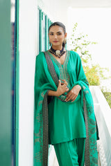 Naaz Emerald Green Hand Embroidered Set with Dupatta