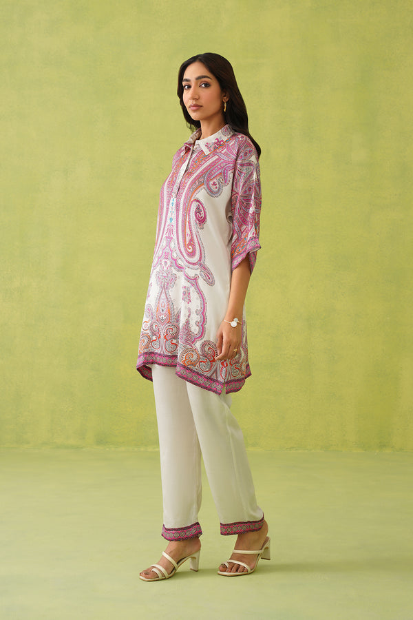 Noor Wine Paisley Co-ord Set- Inchingindia