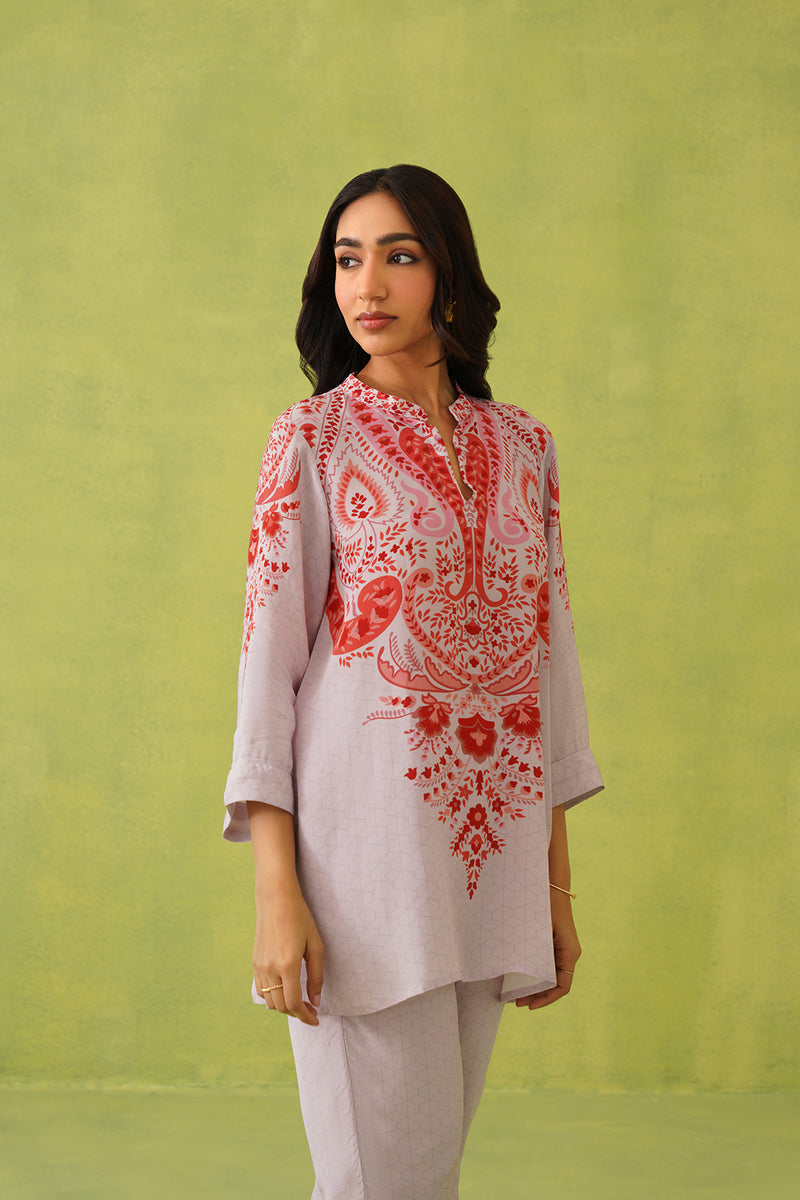 Pink Paisley Printed Set- Inchingindia