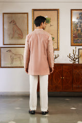 Naaz Pink Self Zari Embroidered Kurta Pant for Men