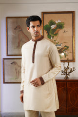 Classic Tassar Embroidered Kurta Pant