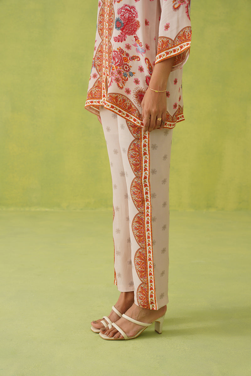 Noor Cream Paisley Printed Set