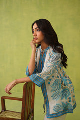 Blue Paisley Printed Set- Inchingindia