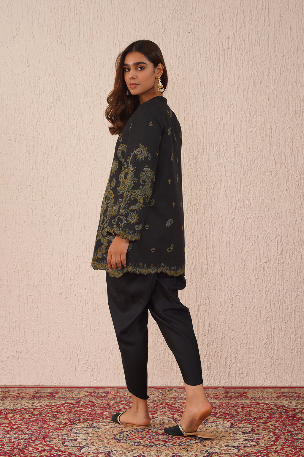 Inhing Black Woven Velvet Dhoti Set | Elegant Festive Wear for Women – INCHING ...