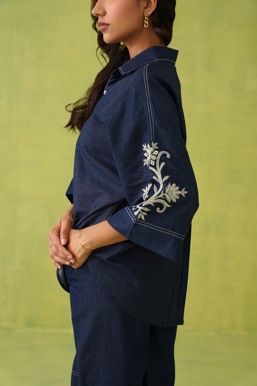 Inhing Noor Denim Embroidered Coord Set – INCHING INDIA