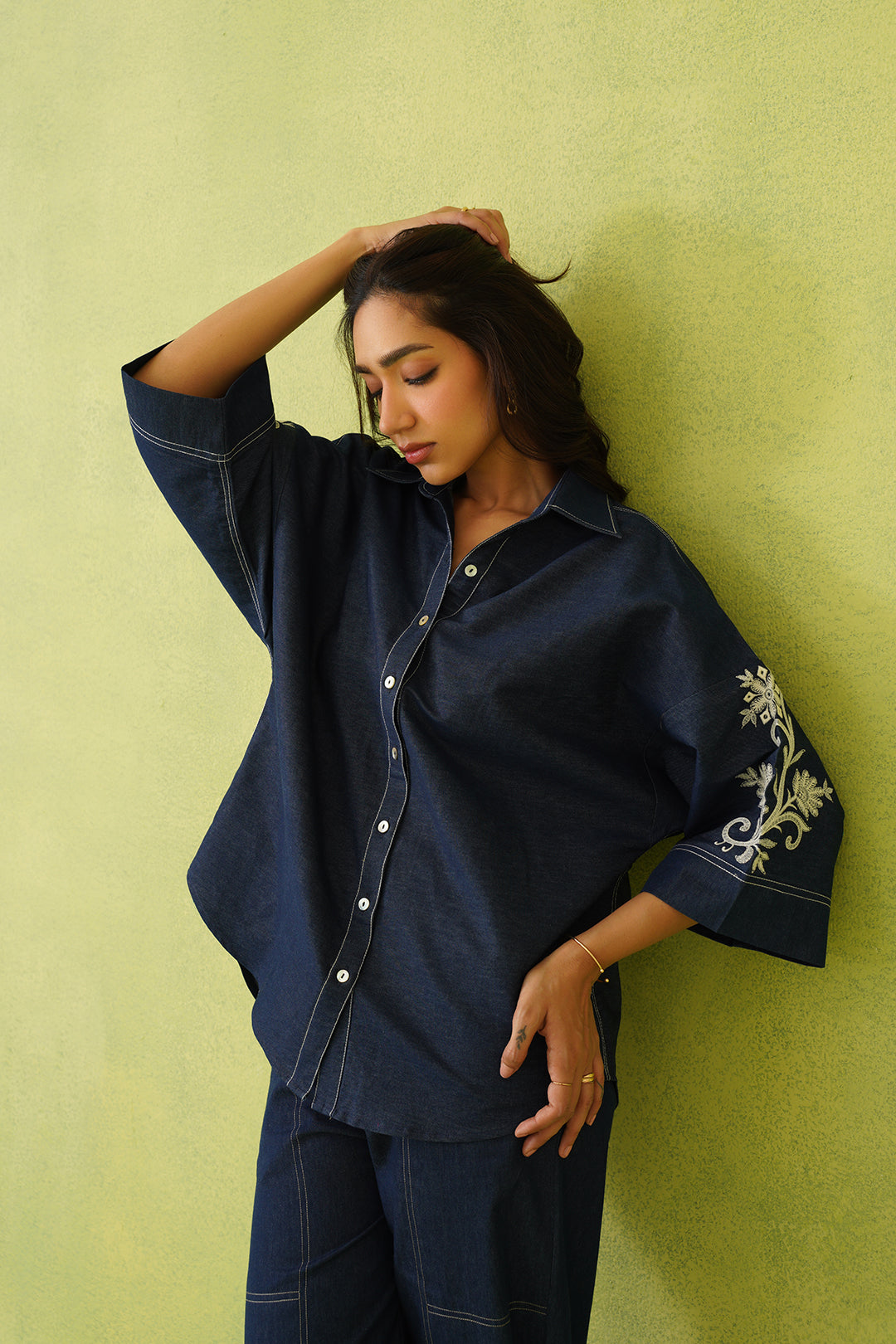 Inhing Noor Denim Embroidered Coord Set – INCHING INDIA