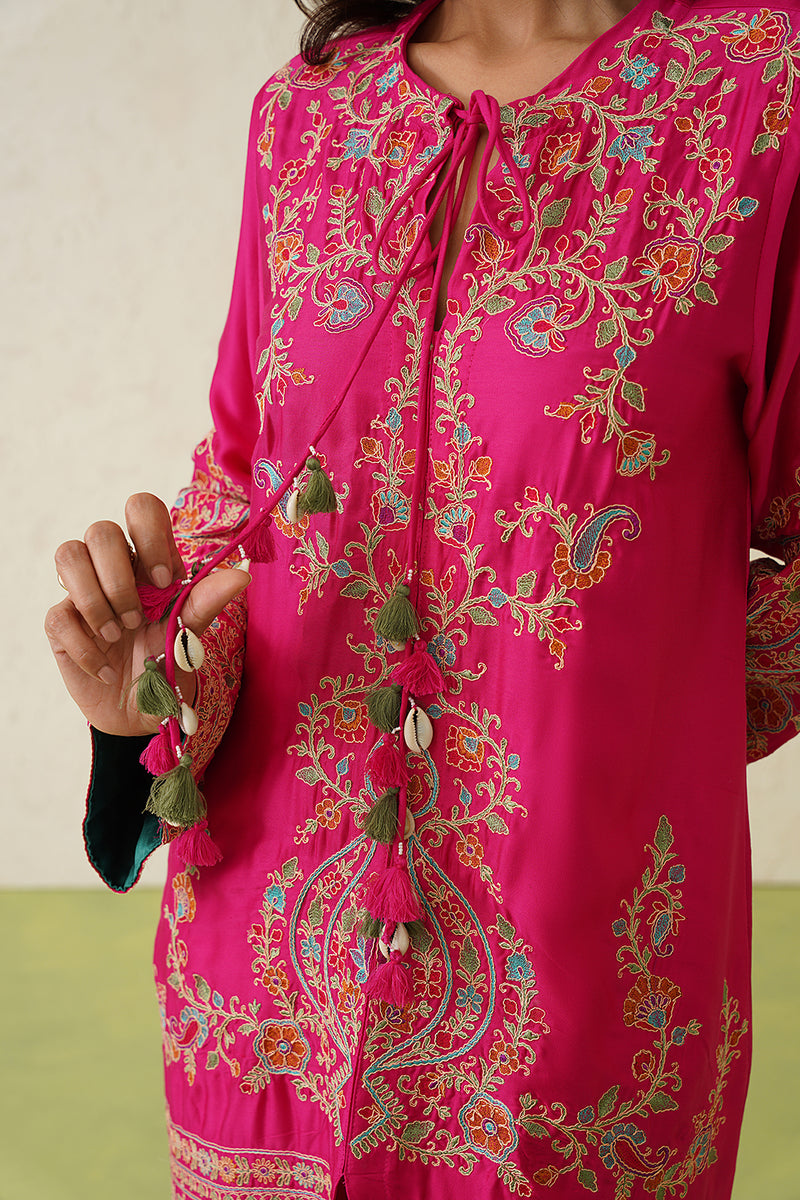 Noor Hot Pink Fusion Embroidered Set