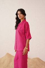 Hot Pink Cutwork Co-ord Set Online India 