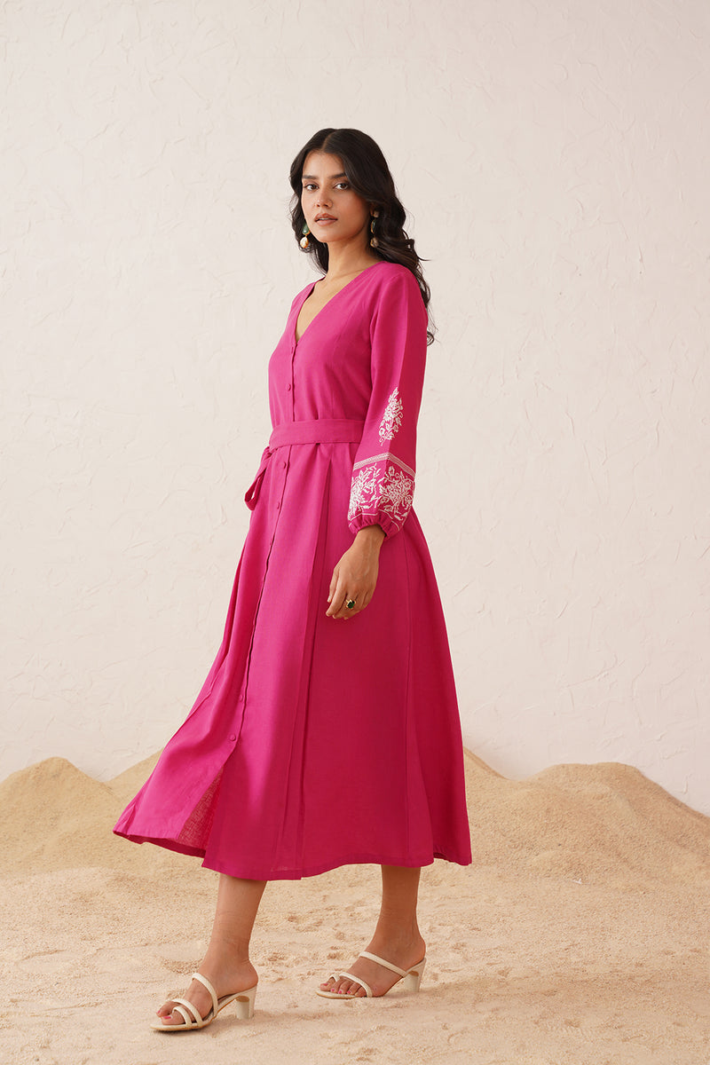 Hot Pink Cross Stitch Dress
