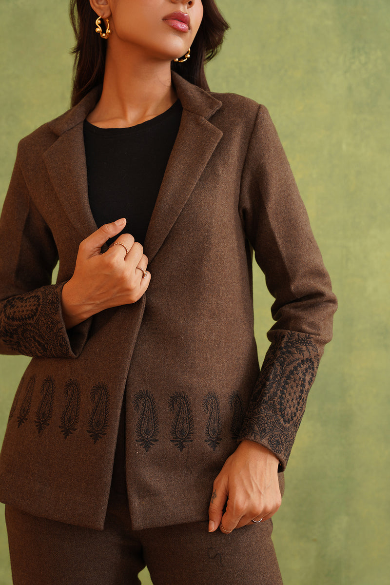 Merino Wool Embroidered Coat Set