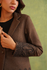 Merino Wool Embroidered Coat Set