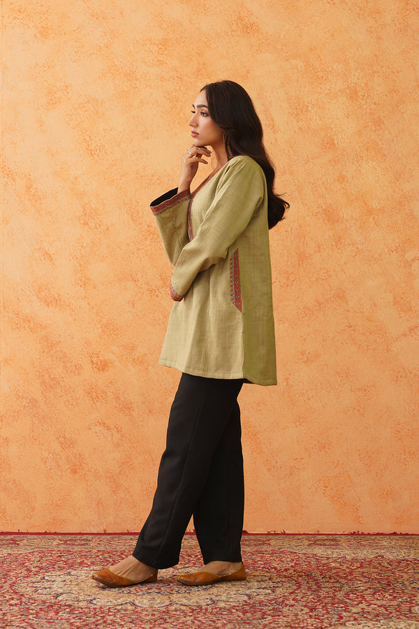 Safar Green Wool Firan Pant Set