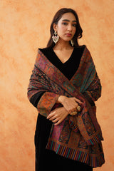 Black Velvet Suit with Woven Dupatta