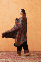 Black Velvet Suit with Woven Dupatta