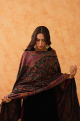 Black Velvet Suit with Woven Dupatta