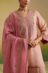 zardozi and zari embroidery, tissue suit