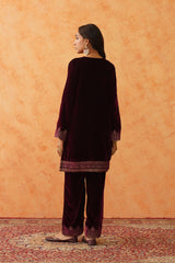  Safar Beautiful Wine Velvet Suit With Dupatta-Inching India