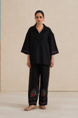 Mehak Black Cross Stitch Co-ord Set