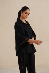 Mehak Black Cross Stitch Co-ord Set