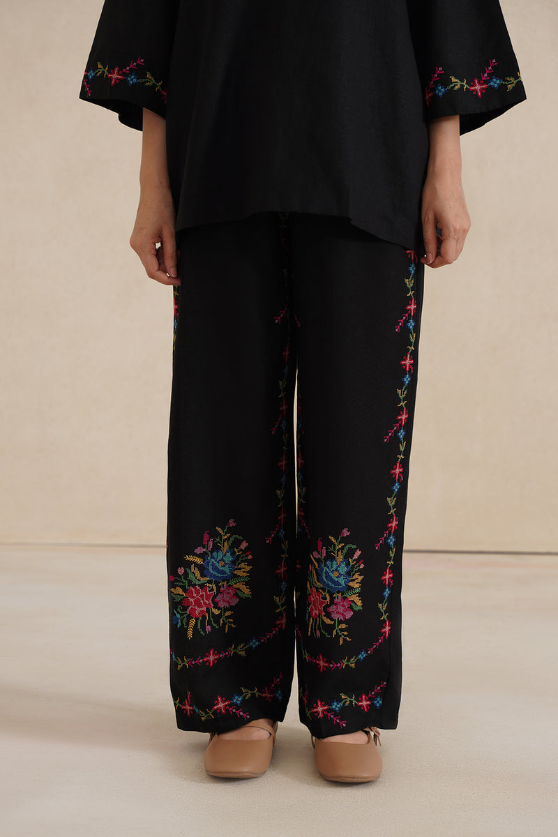 Mehak Black Cross Stitch Co-ord Set