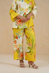 Yellow Cream Floral Printed Co-ord Set- Inchingindia