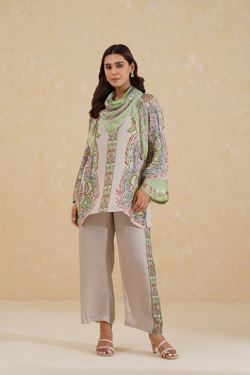 Paisley Print Co-ord Set with Matching Scarf- Inchingindia